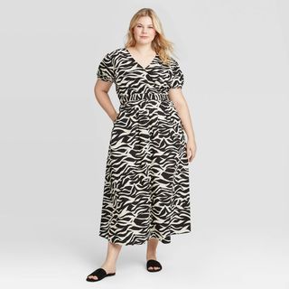 Who What Wear x Target + Animal Print Short Sleeve Dress