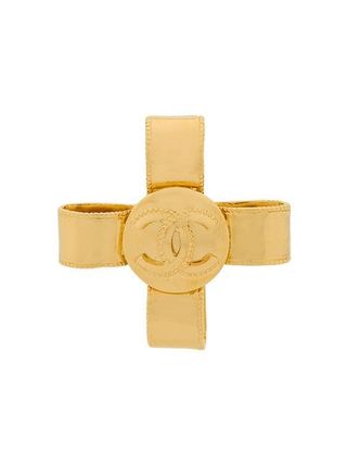 Chanel + Pre-Owned 1997 Logo Bow Brooch