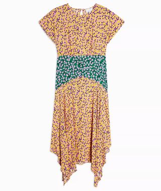 Topshop + Floral Print Short Sleeve Midi Dress