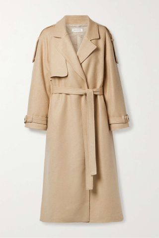 Frankie Shop + Suzanne Belted Wool-Blend Felt Trench Coat