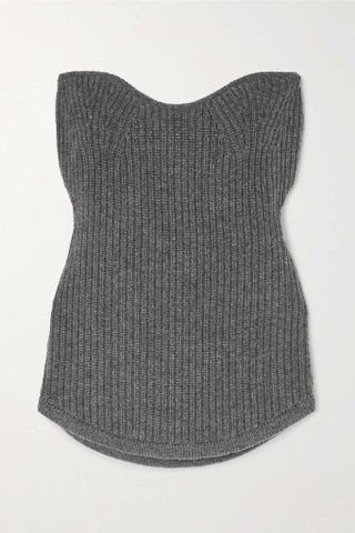 Isabel Marant + Blaze Strapless Ribbed Wool and Cashmere-Blend Top