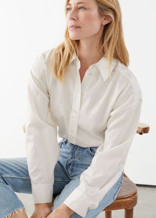& Other Stories + Cropped Oversized Cotton Shirt