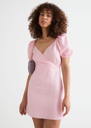 & Other Stories + Fitted Puff Sleeve Mini Dress