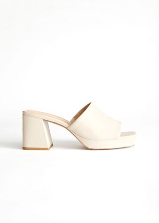 & Other Stories + Leather Heeled Platform Mules