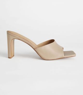 & Other Stories + Heeled Leather Square Toe Sandals