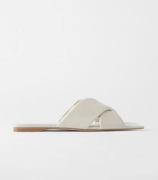 Zara + Padded Flat Leather Sandal
