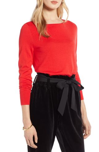 Halogen + Bateau Neck Sweater