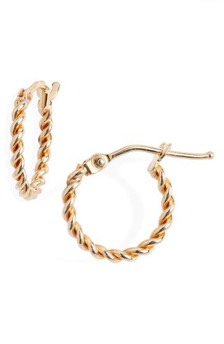 Bony Levy + 14K Gold Small Twisted Rope Hoop Earrings