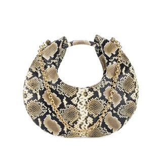 By Far + Snakeskin Effect Chain Detail Tote Bag