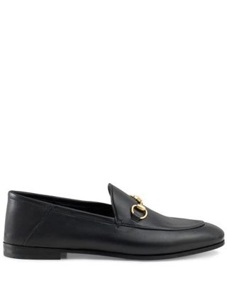 Gucci + Black Brixton Horsebit Leather Loafers