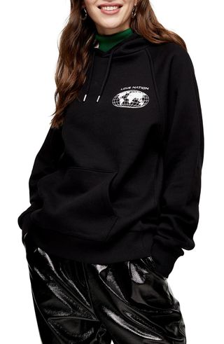 Topshop + Love Nation Graphic Pullover Hoodie