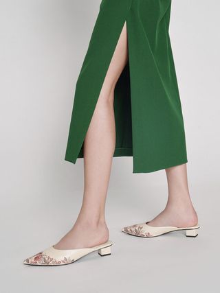 Charles & Keith + Embroidered Floral Mules
