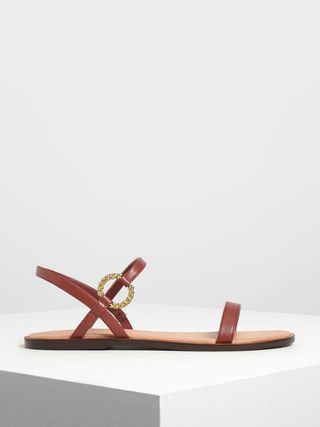 Charles & Keith + Gold Buckle Detail Sandals