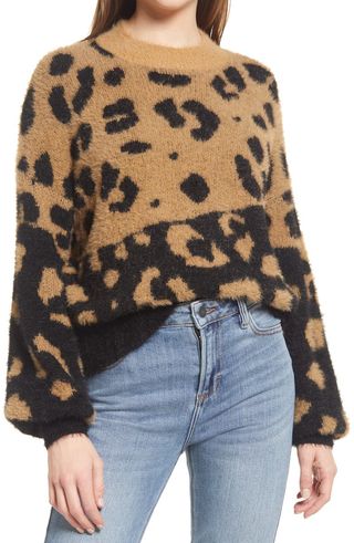 4si3nna + Miccah Colorblock Leopard Print Sweater