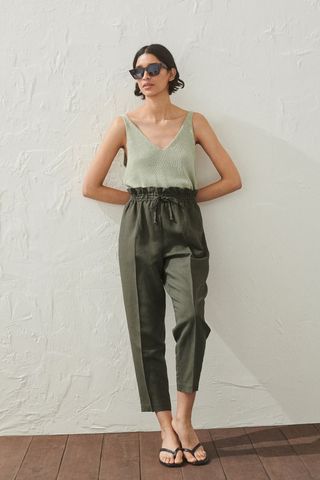 H&M + Linen-Blend Pull-On Pants