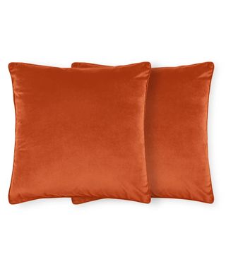 Made + Julius Set of 2 Velvet Cushions, 59 x 59cm, Burnt Orange