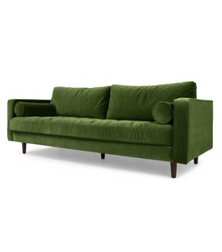 Made + Scott 3 Seater Sofa, Grass Cotton Velvet