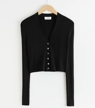 & Other Stories + Cropped Ribbed Cardigan