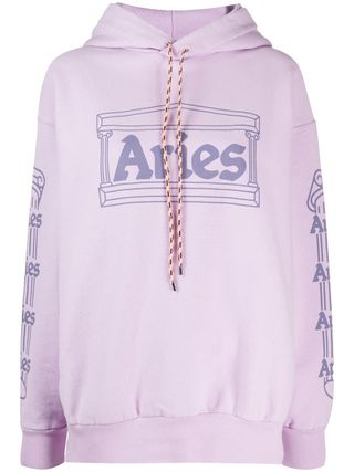 Aries + Printed Logo Hoodie