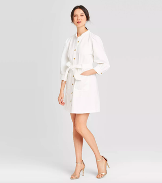 Who What Wear x Target + Puff 3/4 Sleeve Button-Down Dress