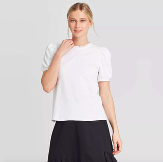 Who What Wear x Target + Short Sleeve Split Neck T-Shirt