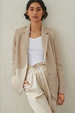 H&M + Linen-Blend Blazer