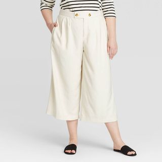 Who What Wear x Target + Wide Leg Cropped Trouser