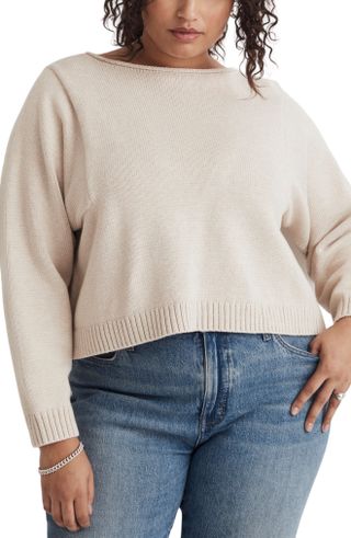 Madewell + Roll Neck Cotton Pullover Sweater