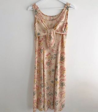 Vintage + Floral Dress Midi Length