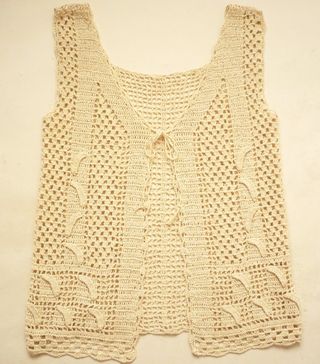 1970's Vintage + Hand Crochet Knitted Top