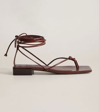 Mango + Leather Strap Sandals