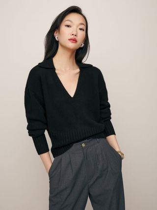 Reformation + Beckie Cashmere Collared Sweater