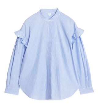 Arket + Oversized Poplin Frill Shirt