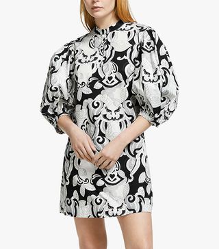 See by Chloé + Printed Poplin Dress, Black/White