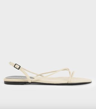 Charles & Keith + Canvas Strappy Flat Sandal