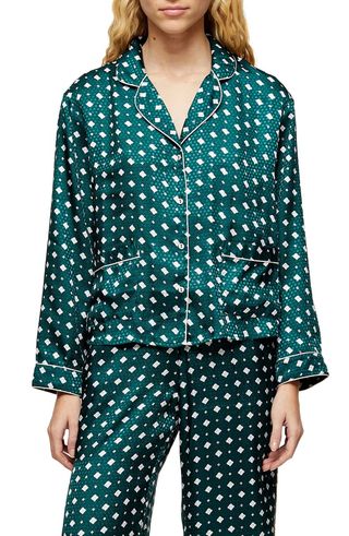 Topshop + Tile Jacquard Pajama Shirt