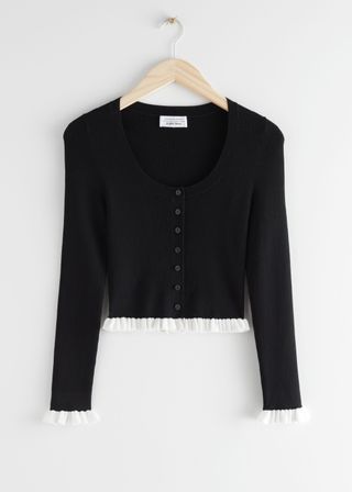 & Other Stories + Fitted Contrasting Ruffles Top