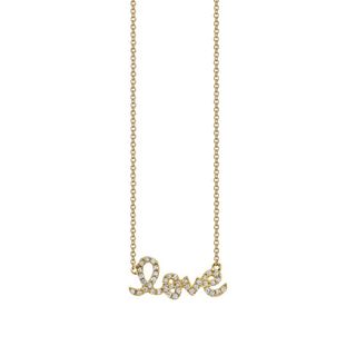 Sydney Evan + Small Gold & Diamond Love Necklace