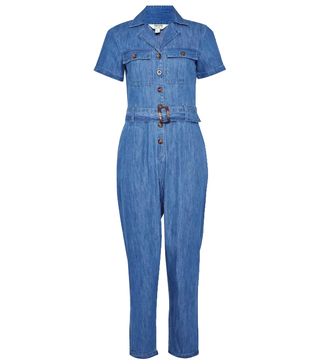 Dorothy Perkins + DP Petite Blue Midwash Denim Boiler Suit