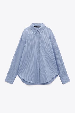 Zara + Striped Poplin Shirt