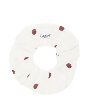 Ganni + Polka-Dot Cotton-Poplin Scrunchie