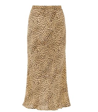 Mes Demoiselles + Roseton Leopard-Print Crepe Midi Skirt