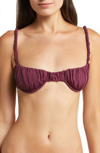 House of CB + Cassis Ruched Bikini Top