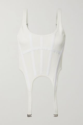 Dion Lee + Ribbed Cotton-Jersey Bustier Top