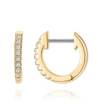 Pavoi + 14K Gold Plated Cubic Zirconia Huggie Earrings