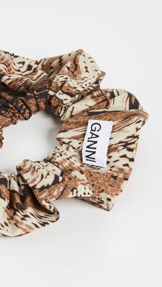 Ganni + Printed Cotton Poplin Scrunchie