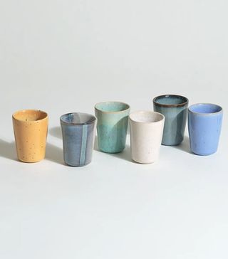 Oliver Bonas + Stoneware Espresso Cups Set of Six
