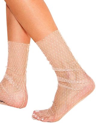 Didk + 2-Pack of Decorated Mesh Slouch Socks in Multicolor-2