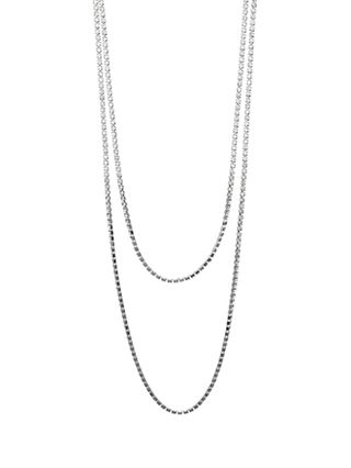 Rosemarie Collections + Crystal Rhinestone Strand Long Necklace