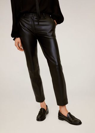 Mango + Leather Crop Pants